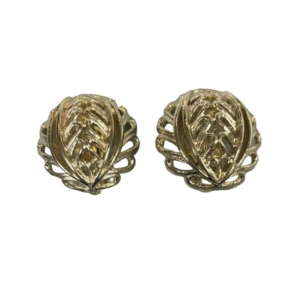 Vintage Signed Lisner Silver tone Clip on Earrings, MCM - Picture 1 of 5